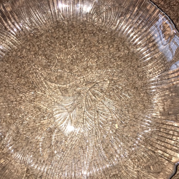 Vintage Arcoroc Canteberry Crocus Relief Pressed Glass ClearGlass 4Saucer Plates - Picture 6 of 6